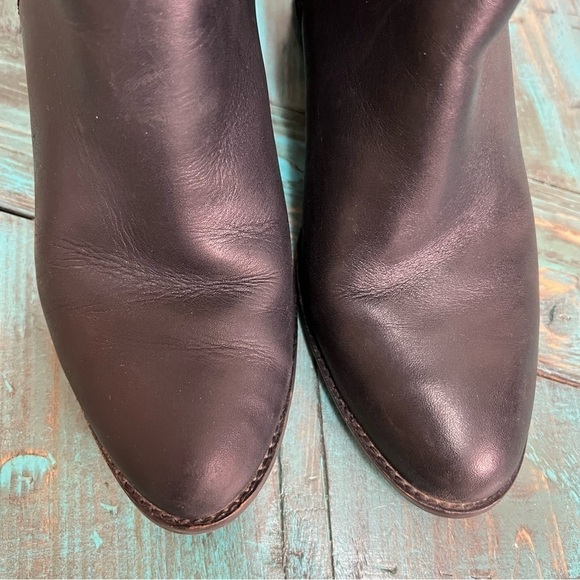 Franco Sarto Black Leather Heeled Knee High Boots Size 9.5M - Picture 5 of 16